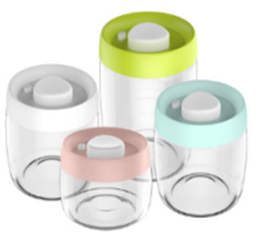 VACUUM CANISTER Colorful PET vacuum food storage containers 3PCS in one sets Snacks Jar