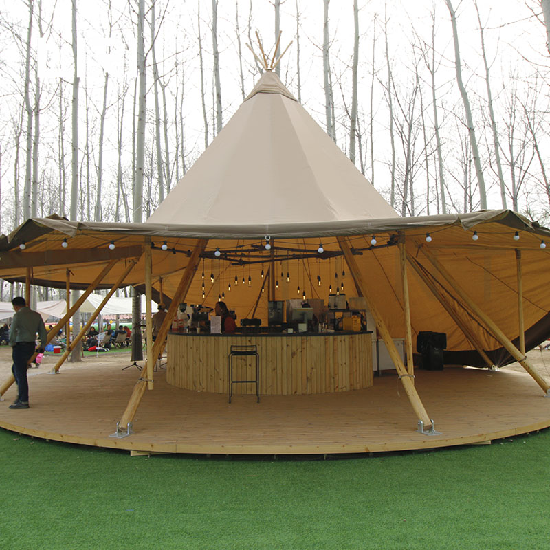 Tipi glamping Tent,10/20/28/40/72 people outdoor wild luxury hotel tent