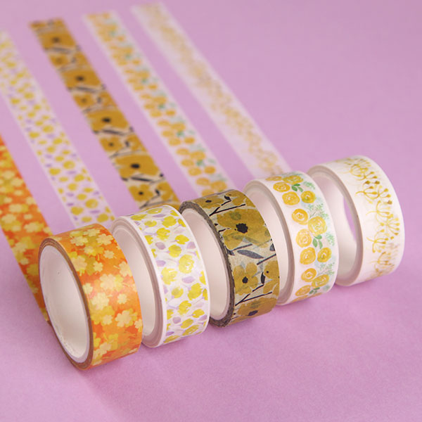 Bright yellow romance washi tape