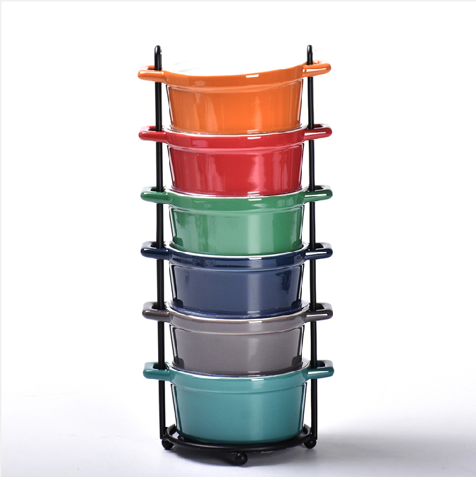 amazon hot sellings Color Stackable Noodle Ceramic Cereal Bowl
