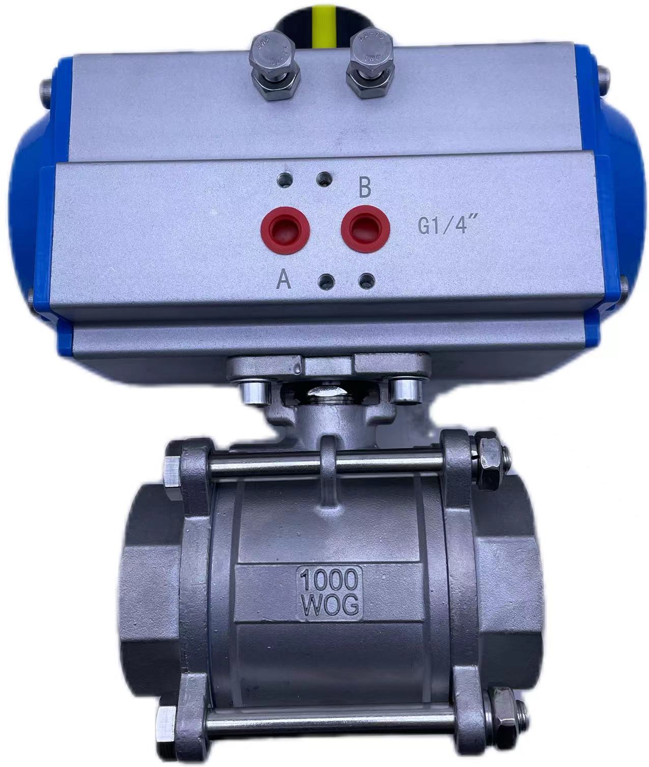Pneumatic Actuator 3PCS Stainless Steel Ball Valve