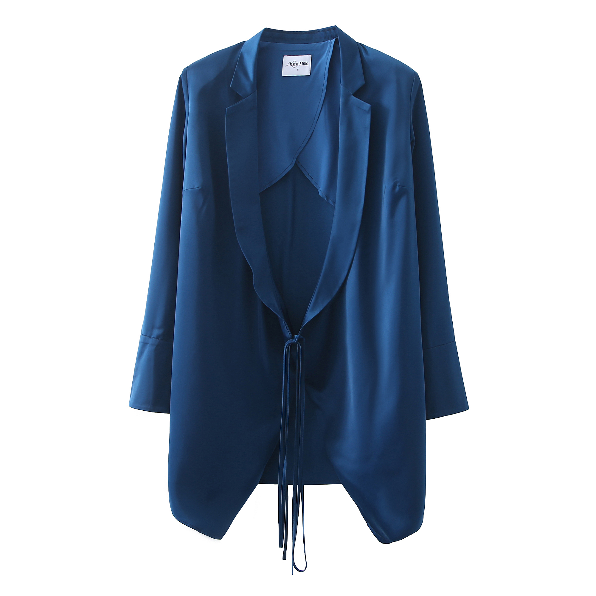 Ladies polyester satin blazer