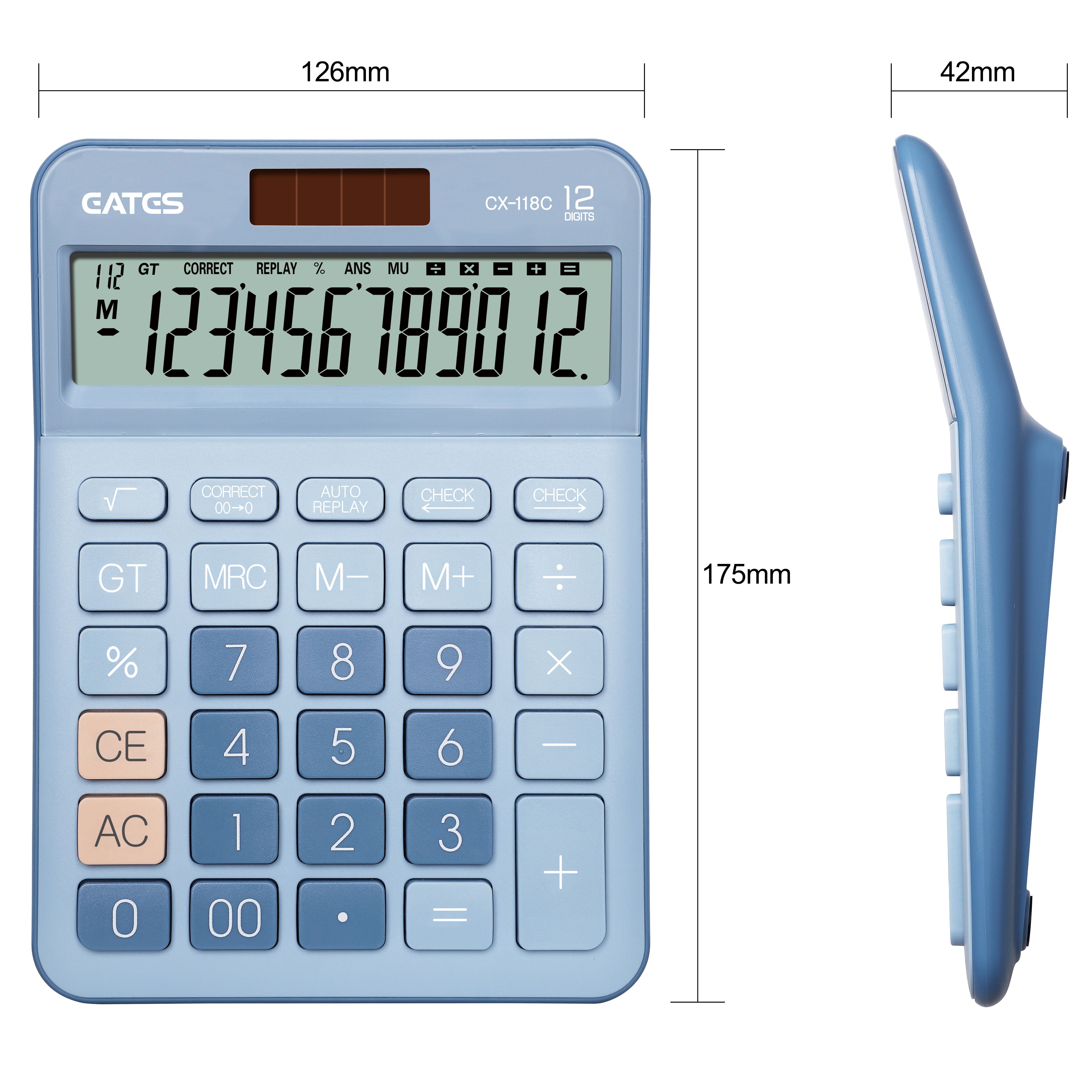 Colorful 12 Digits Check & Correct Calcualtor
