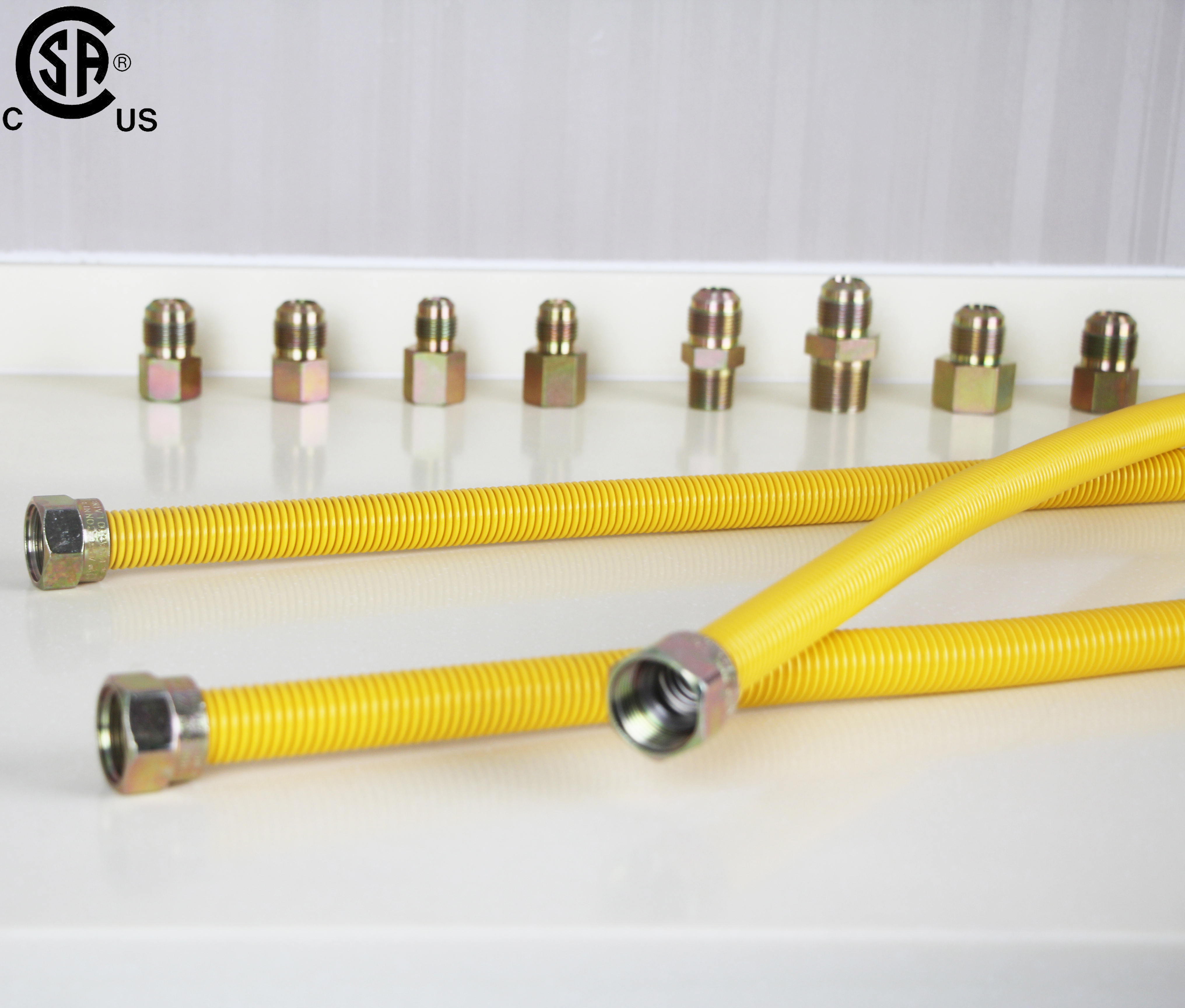 flexible coated stainless steel gas range supply line, gas water heater supply line