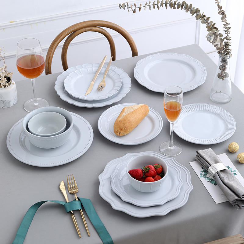 Dinner plate, salad plate, mug, European tableware