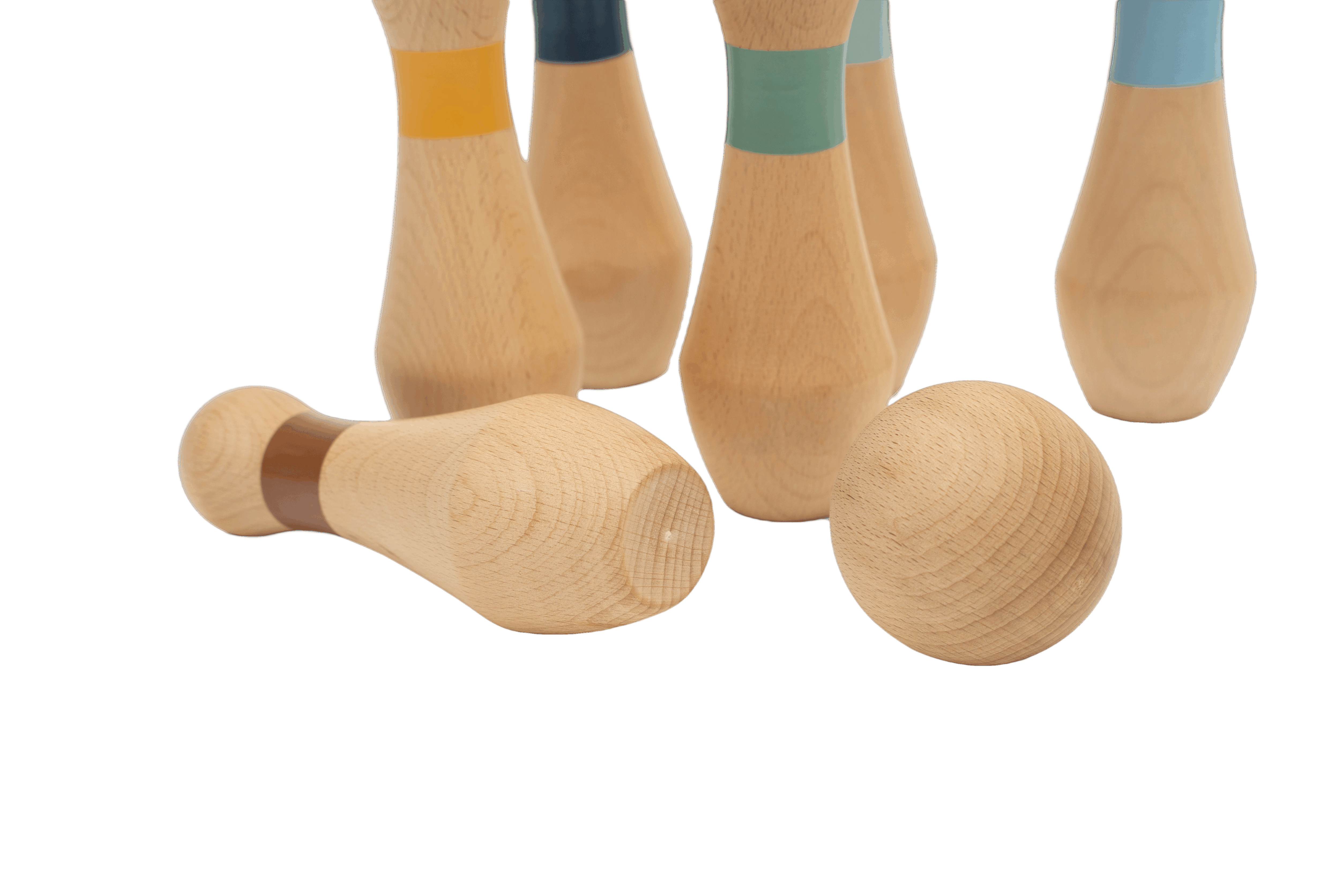Wooden Bowling Set Indoor and Outdoor Game Toy Educational Early Development Indoor Game Set