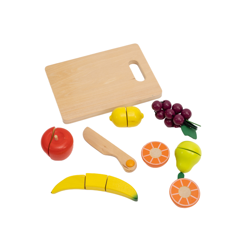 8pcs Wooden Cutting Fruits Vegetables Food Play Toy Set Kitchen Fruit series Wooden Pretend Toy