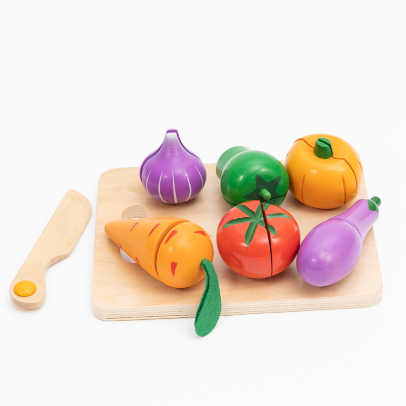 8pcs Wooden Cutting Vegetables Food Play Toy Set Kitchen Vegetable series