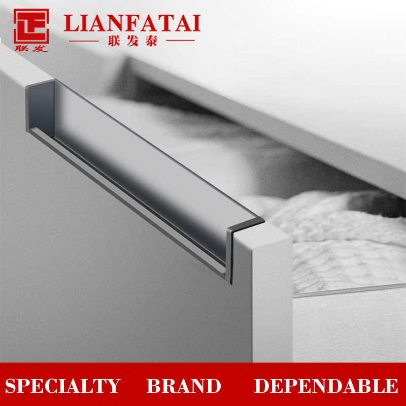 hidden aluminum L handle for drawer cabinet handles