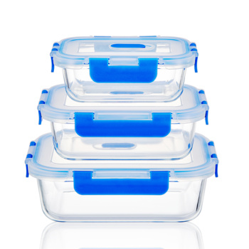 High borosilicate glass food storage container