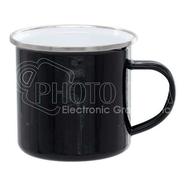 6 oz. Colored Enamel Mugs w/ Silver Rim