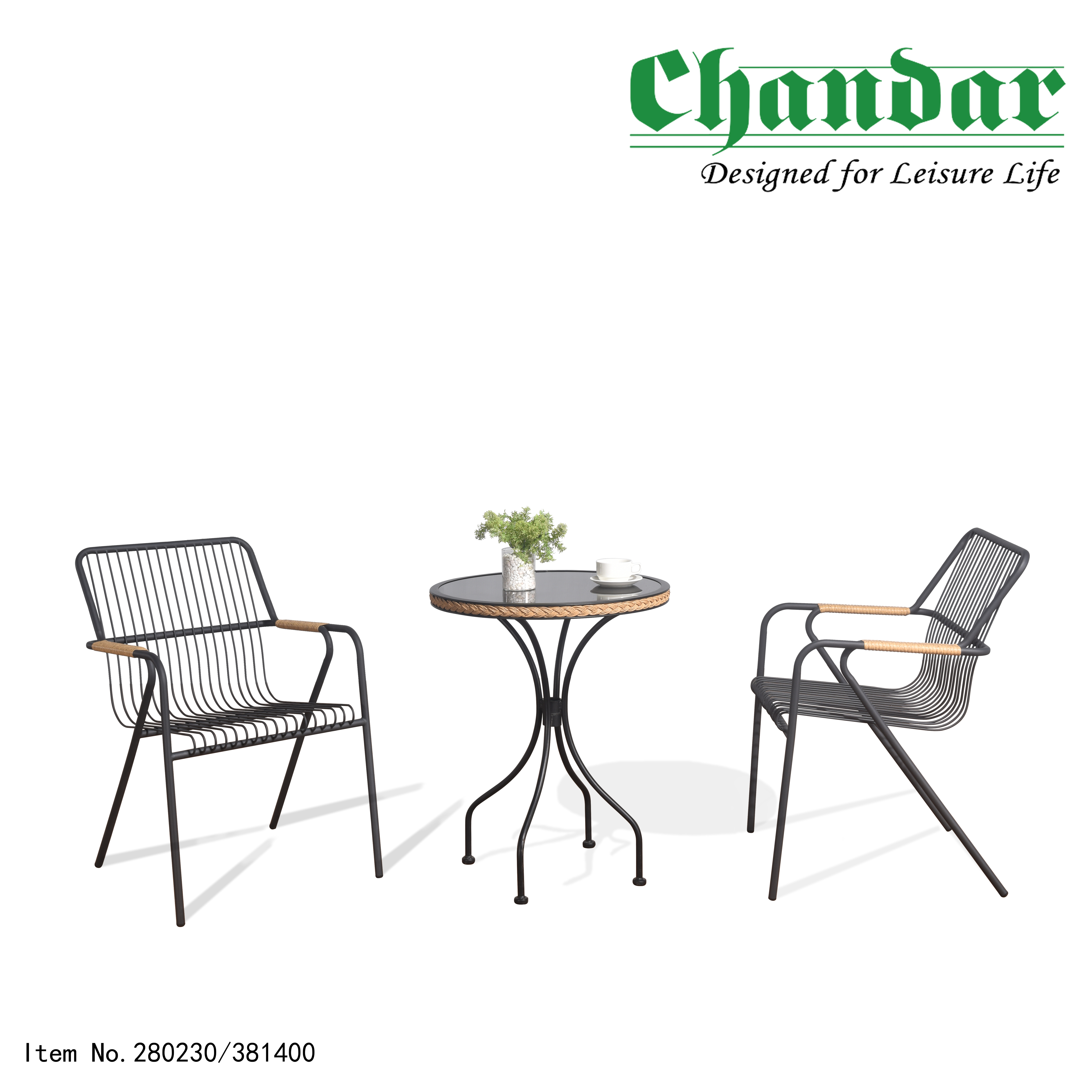 Steel Garden Furniture Patio 3pcs set