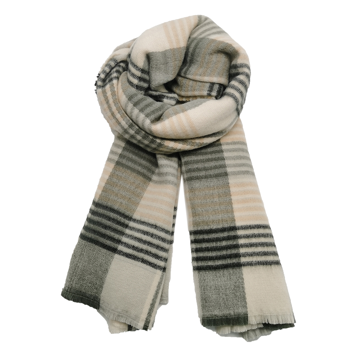 Autumn Winter Fashion Large Plaid Scarves Tassel Shawls Retro Striped Soft Warm Cashmere Scarf