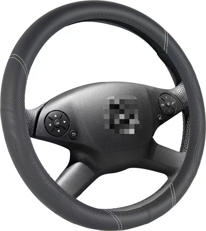 Antiskid Sweat Absorbing Leather Handle Cover Car Steering Wheel Cover