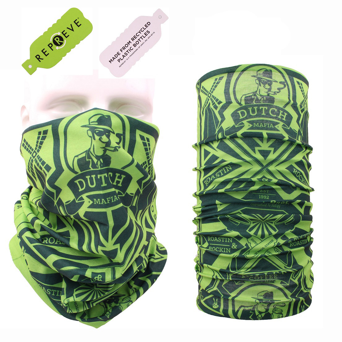 Multifunctional headwear buffs with 100% recycled polyester seamless