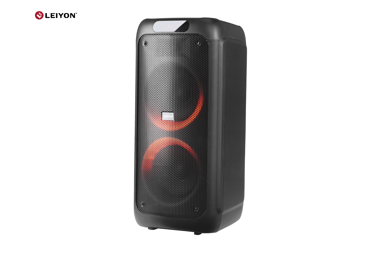 100W Double 8 inch Bluetooth Speaker D08R Magic Ring LED Light Portable Wireless Bluetooth PA Speaker
