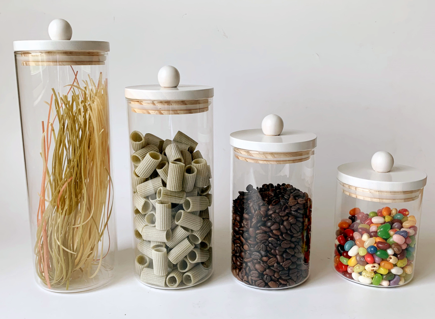 Glass storage jar