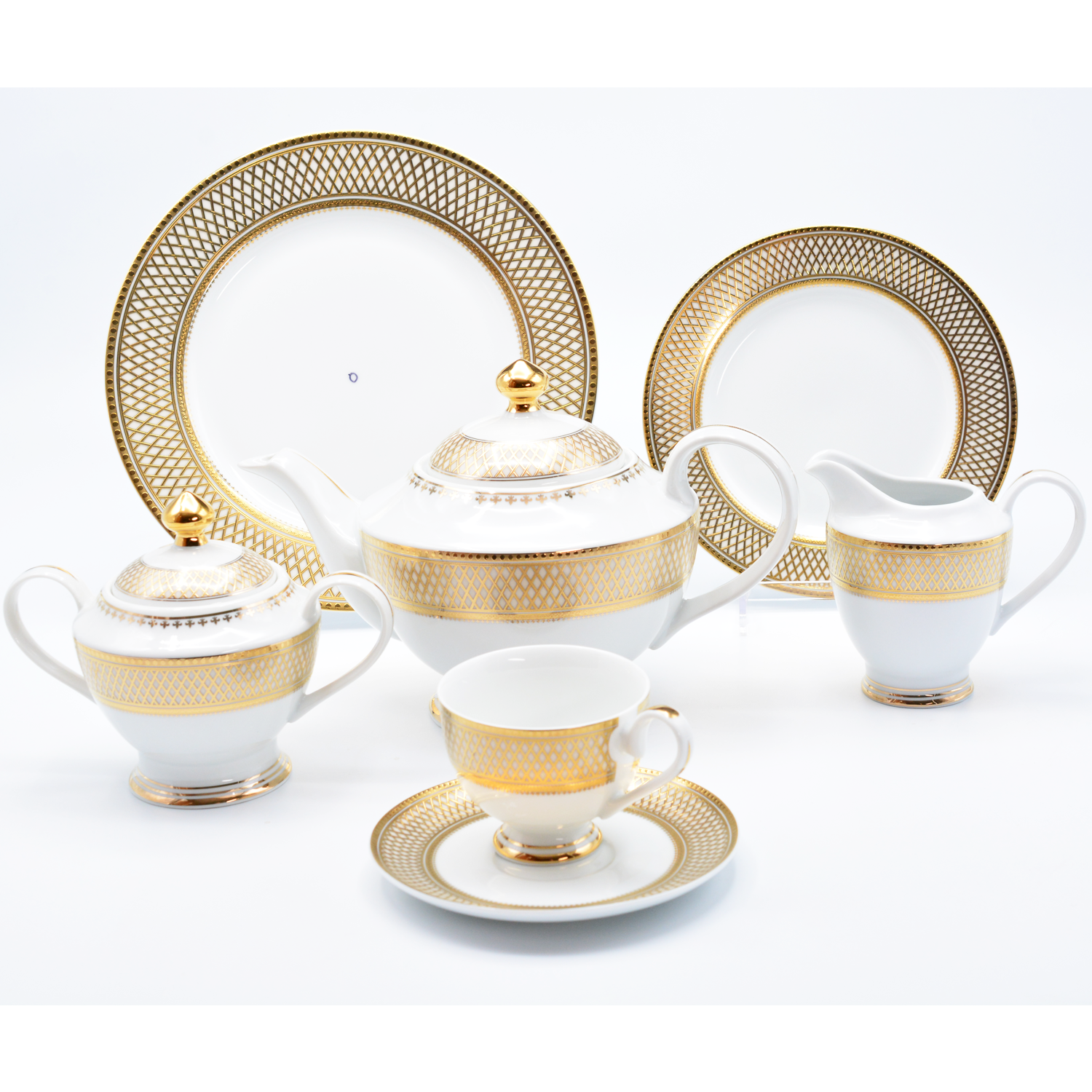 Karosa embossed gold porcelain dinnerware set