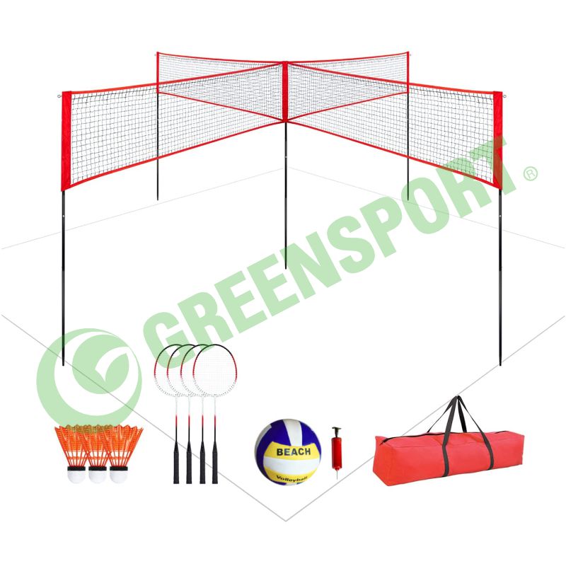 badminton and volleyball stand set