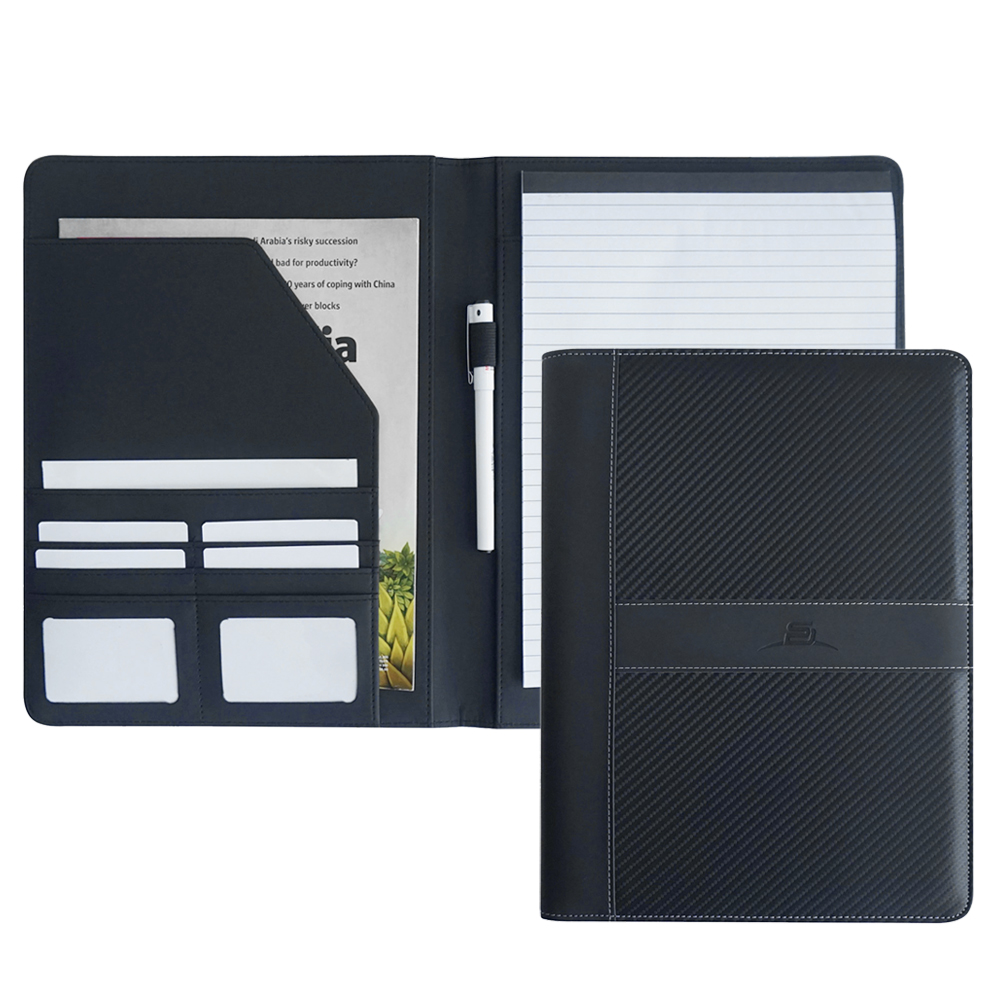 Writing Pad Resume Notebook Card Holder PU Leather Folder Work Portfolio Padfolio Organizer