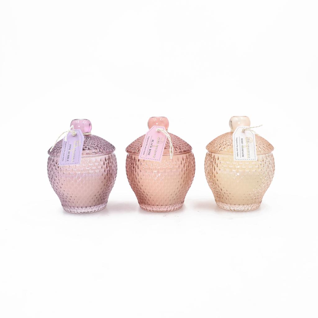 D10.2x13.2cmh Scented Glass Candle W/Metal Lid