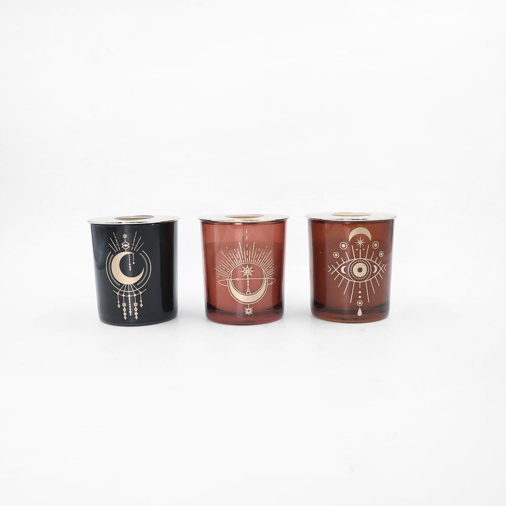D8.8x10cmh Scented Glass Candle W/Plastic Lid