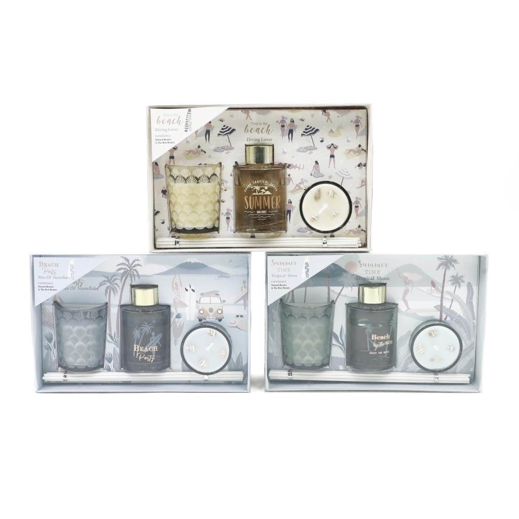 Glass Candle And Diffuser Gift Set