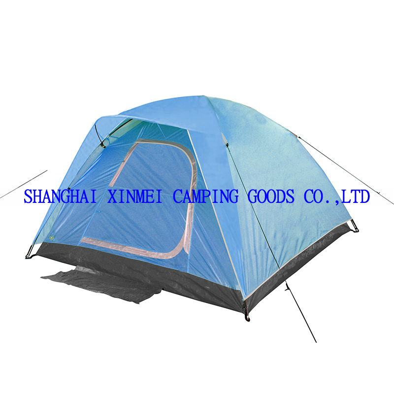3-4 Person Camping Tent Outdoor Tent Single Layer Tent Polyester Tent Fabric Fiberglass Tent Poles