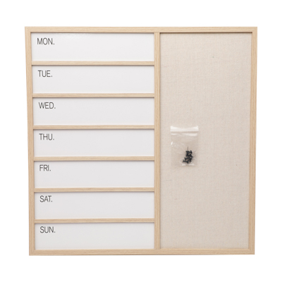 Weekly Dry Erase Combination Pin Board