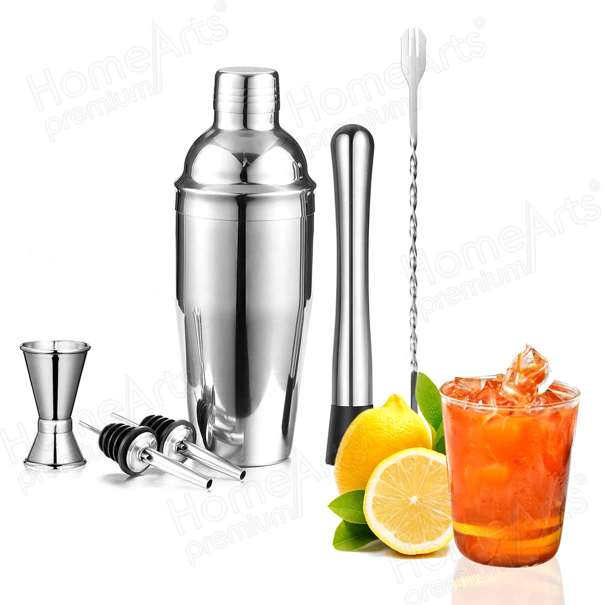 Bar Tools Stainless Steel Cocktail Shaker Set Wine Boston Cocktail Shaker