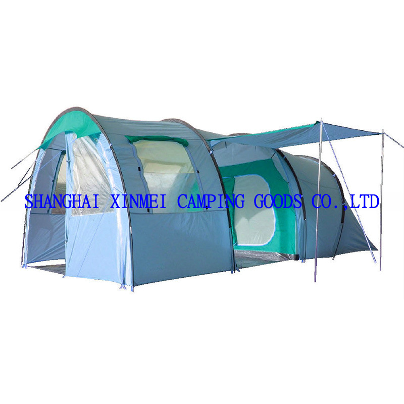 Xinmei Camping 6-8p Tunnel Camping Tent Size 510x400x200cm With Tent Accessories