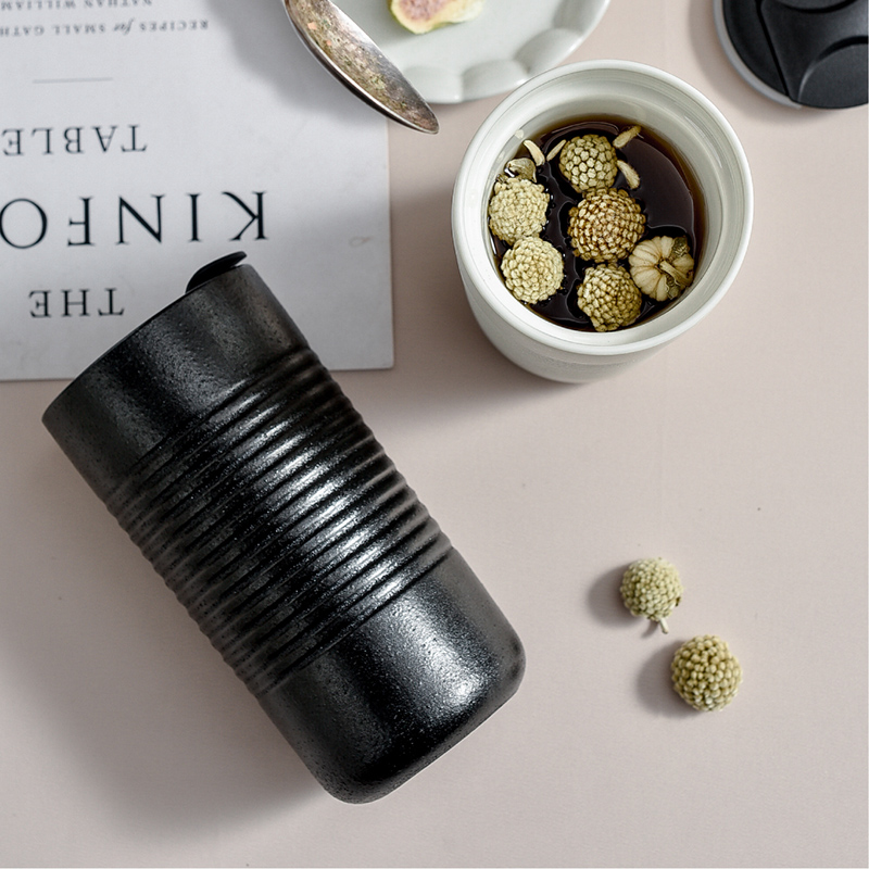Ceramic mug classic portable Mug straw cup handy cup heat insulation and cold insulation