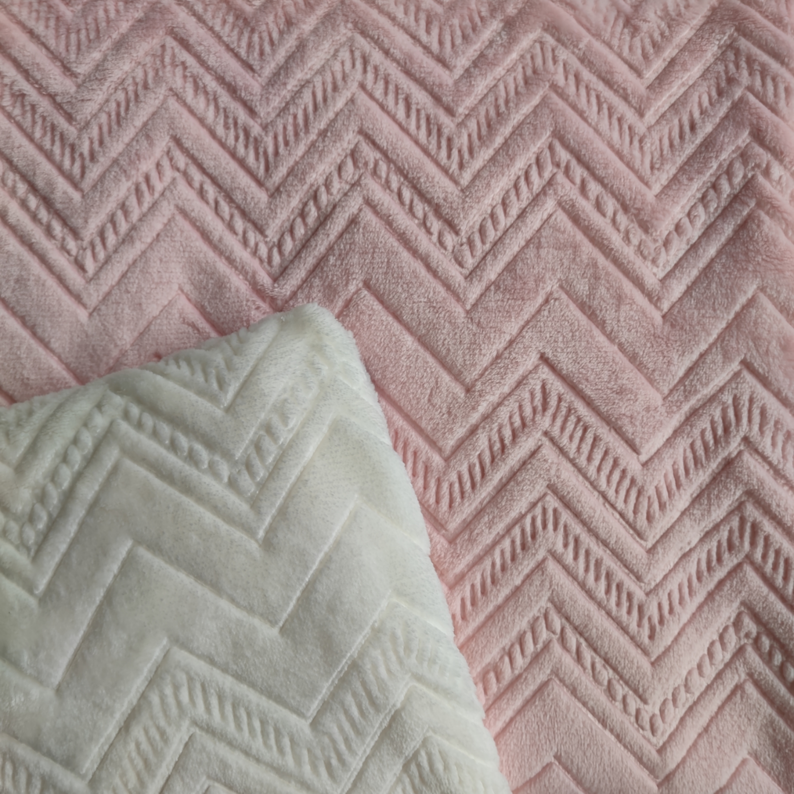 Solid Milky Velvet With Embosses Design