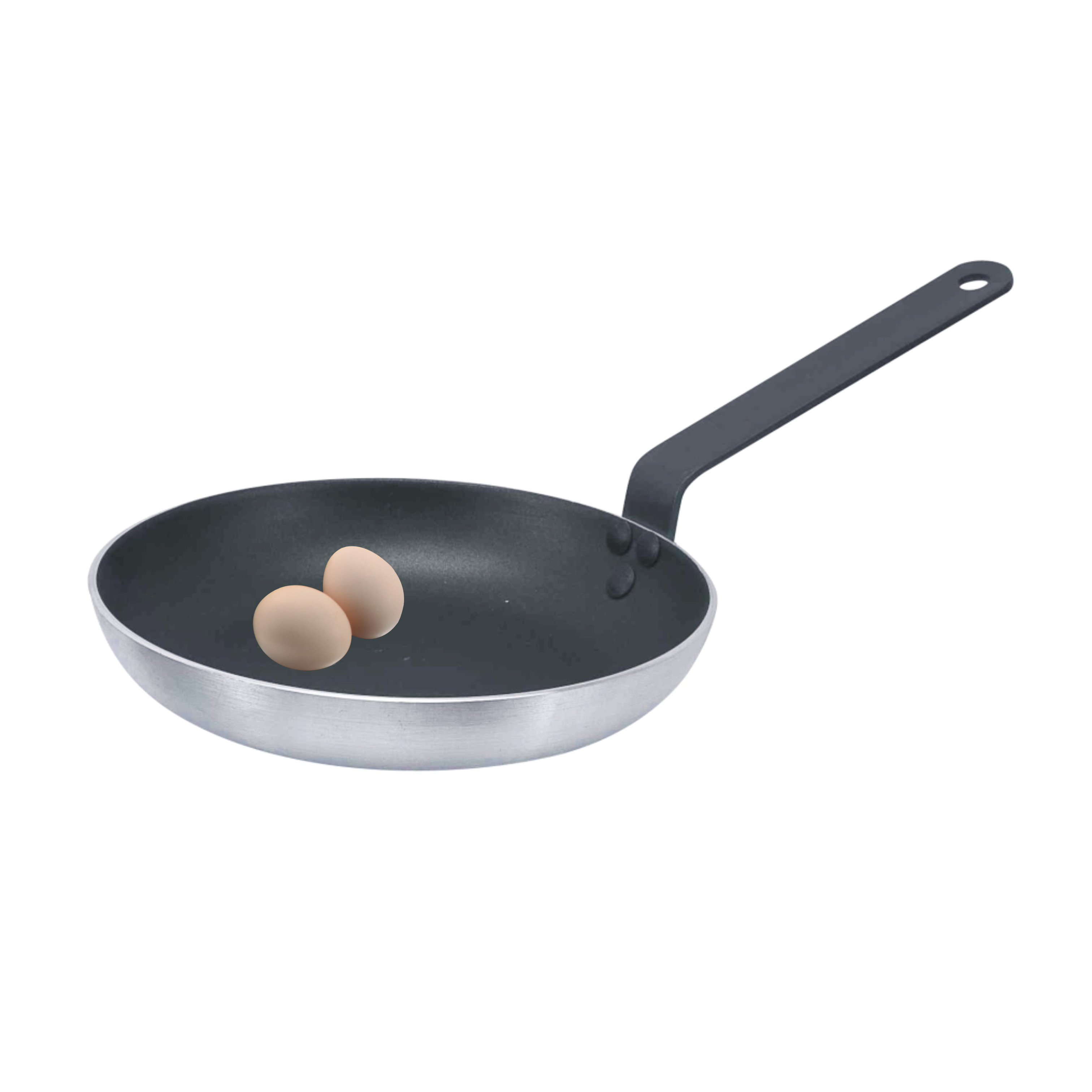 12-38cm Aluminium Fry Pan，Cut Rim, Non-Stick Inside,Sanded Outside