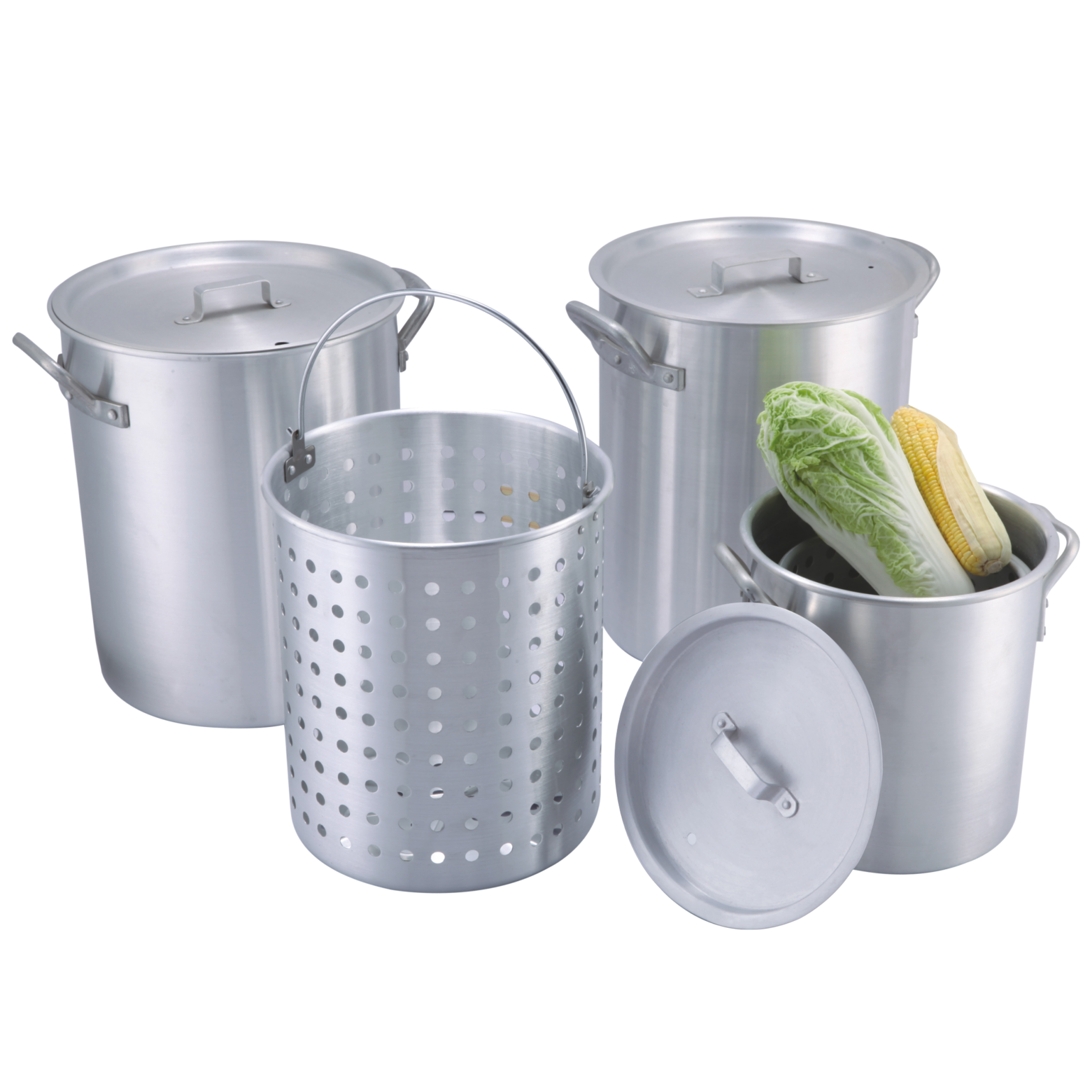 Aluminium Turkey Pot with Inner Basket Cookware for Restaurant