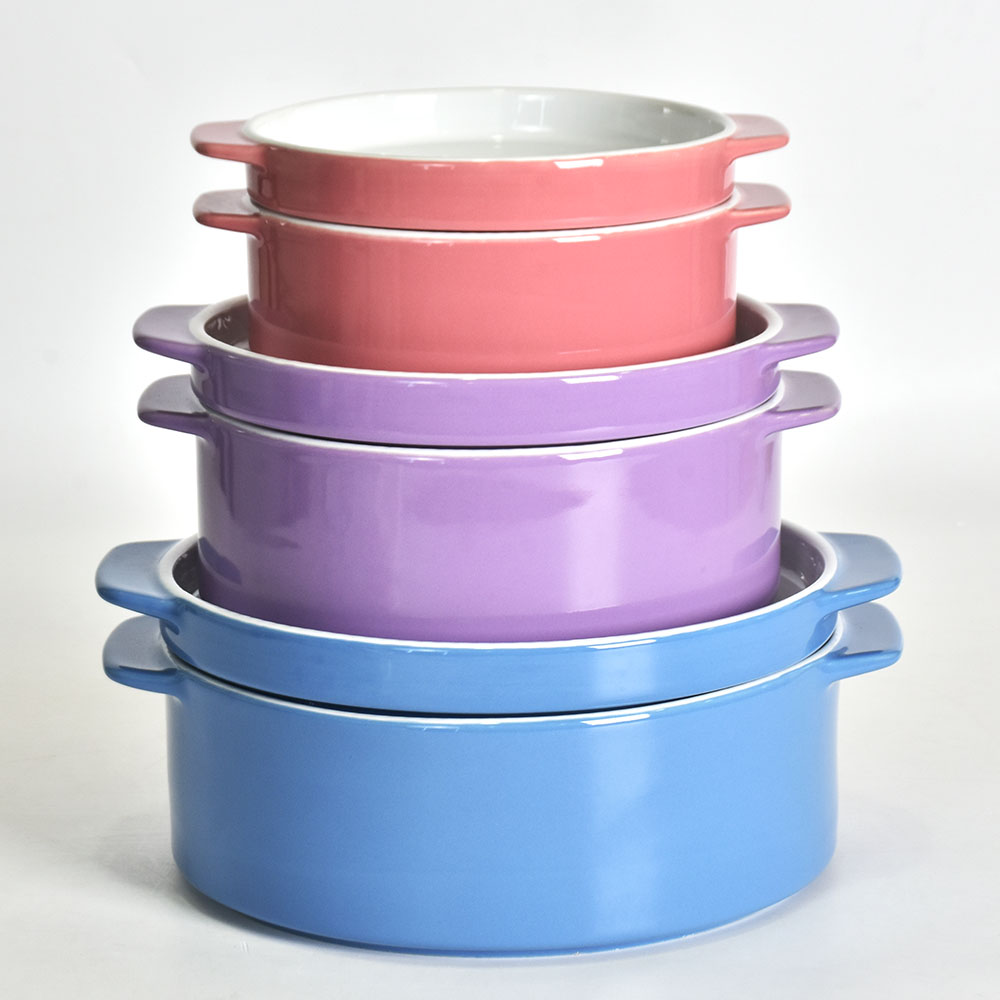 Best selling amazon products Kitchen round ceramic baking dish with lid