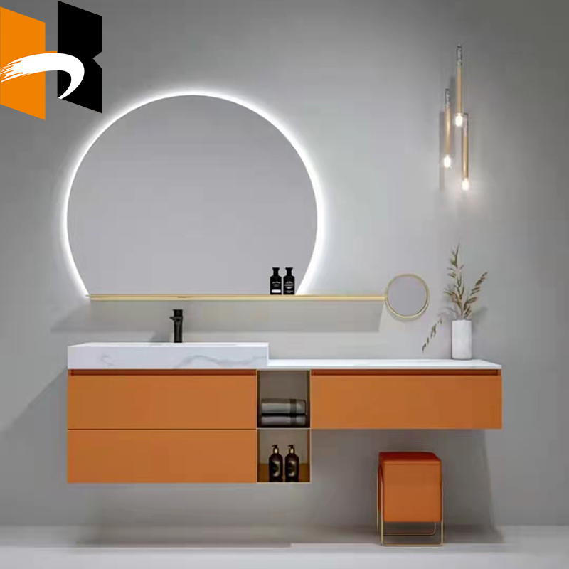Modern Hanging Waterproof Mirror Wash Basin Bathroom Vanity Cabinet