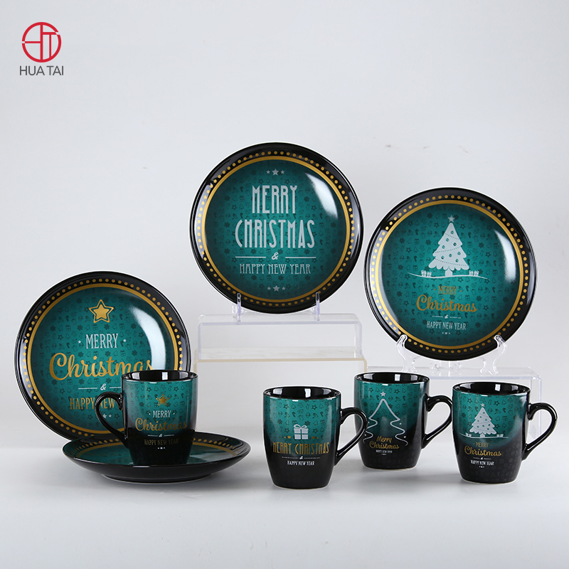 Ceramic mug ceramic Christmas mug and plate