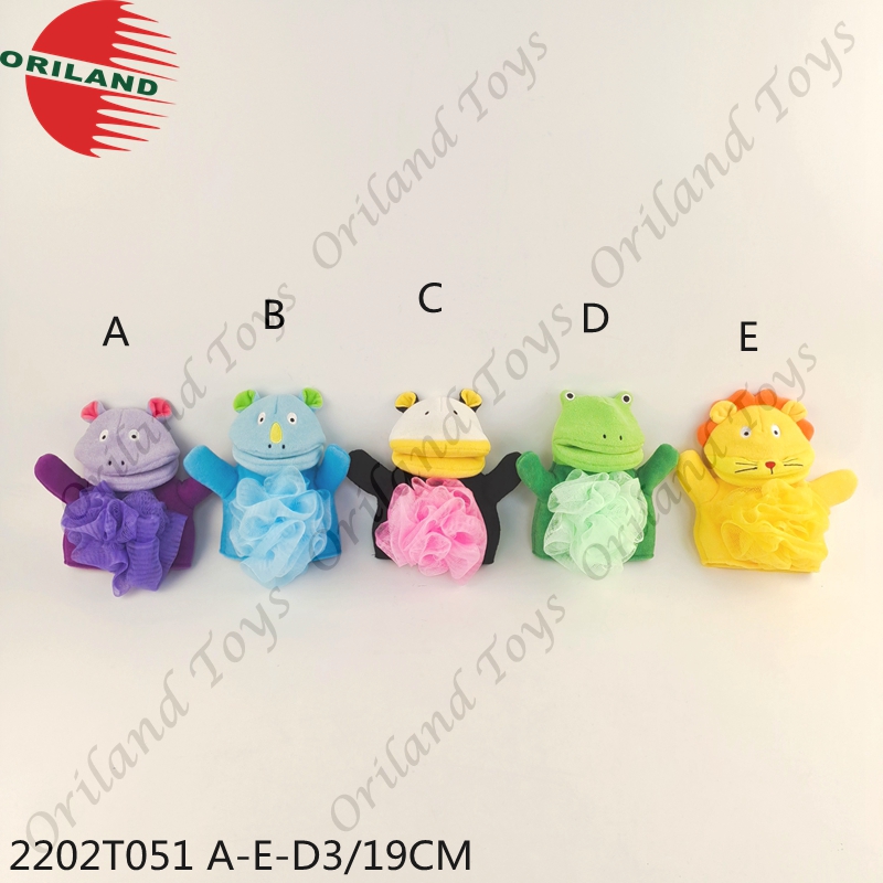 Hand puppet with bath towel 2 in 1 factory soft plush animal hand puppet