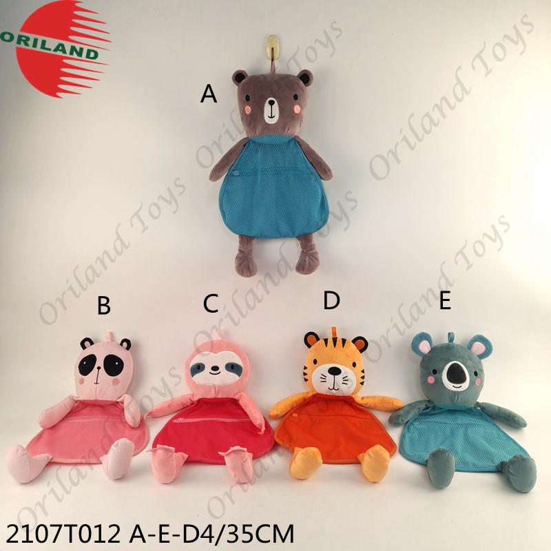 Plush animal storage bag