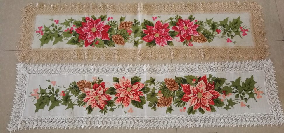 X Stitch Embroidered Tablerunner