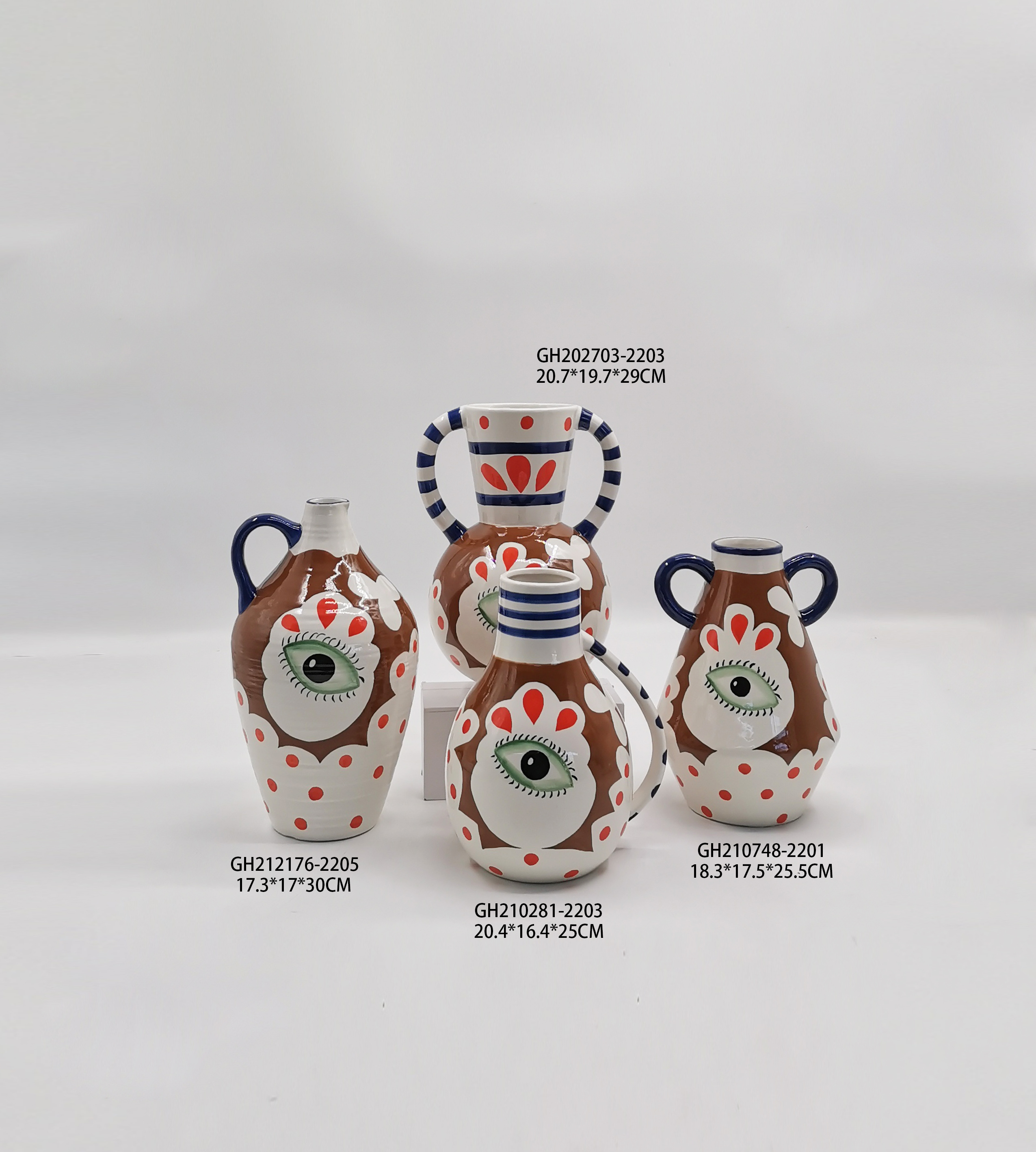 Unique ceramic vase hand-painted