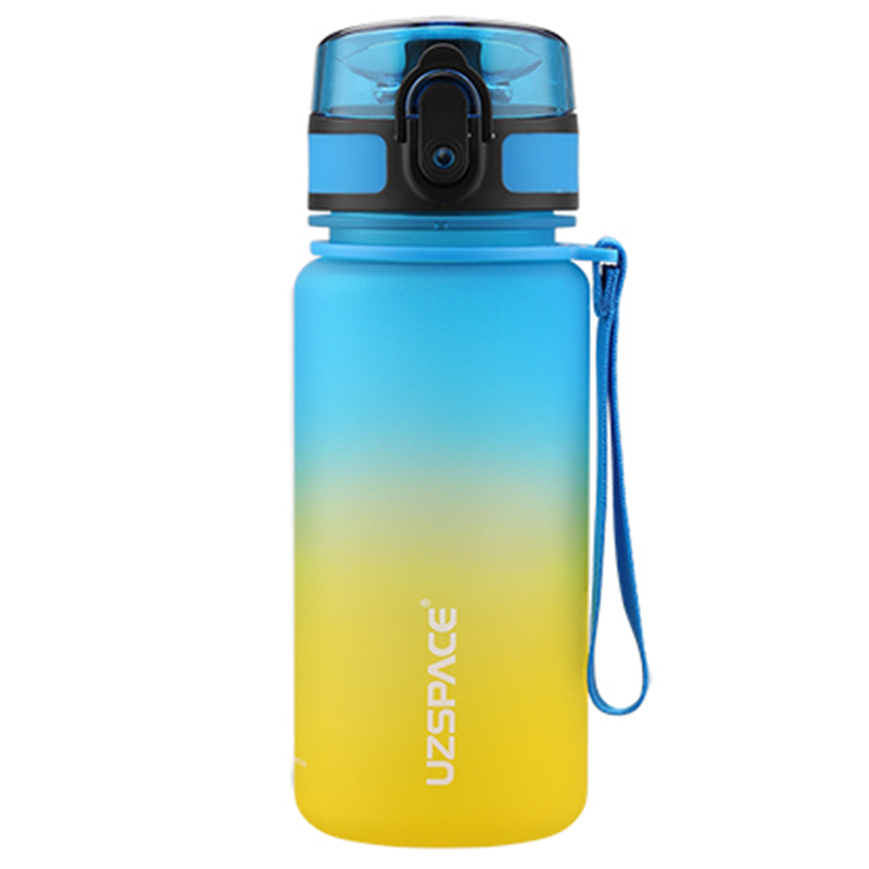 UZSPACE 350ml BPA free frosted plastic leakproof outdoor fitness sport water bottle