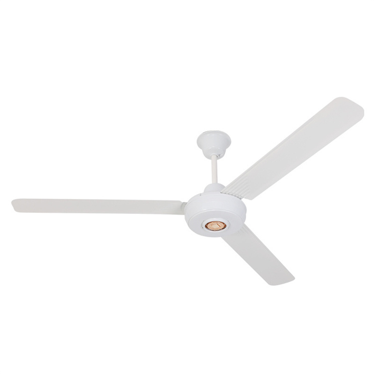 White industrial ceiling fan