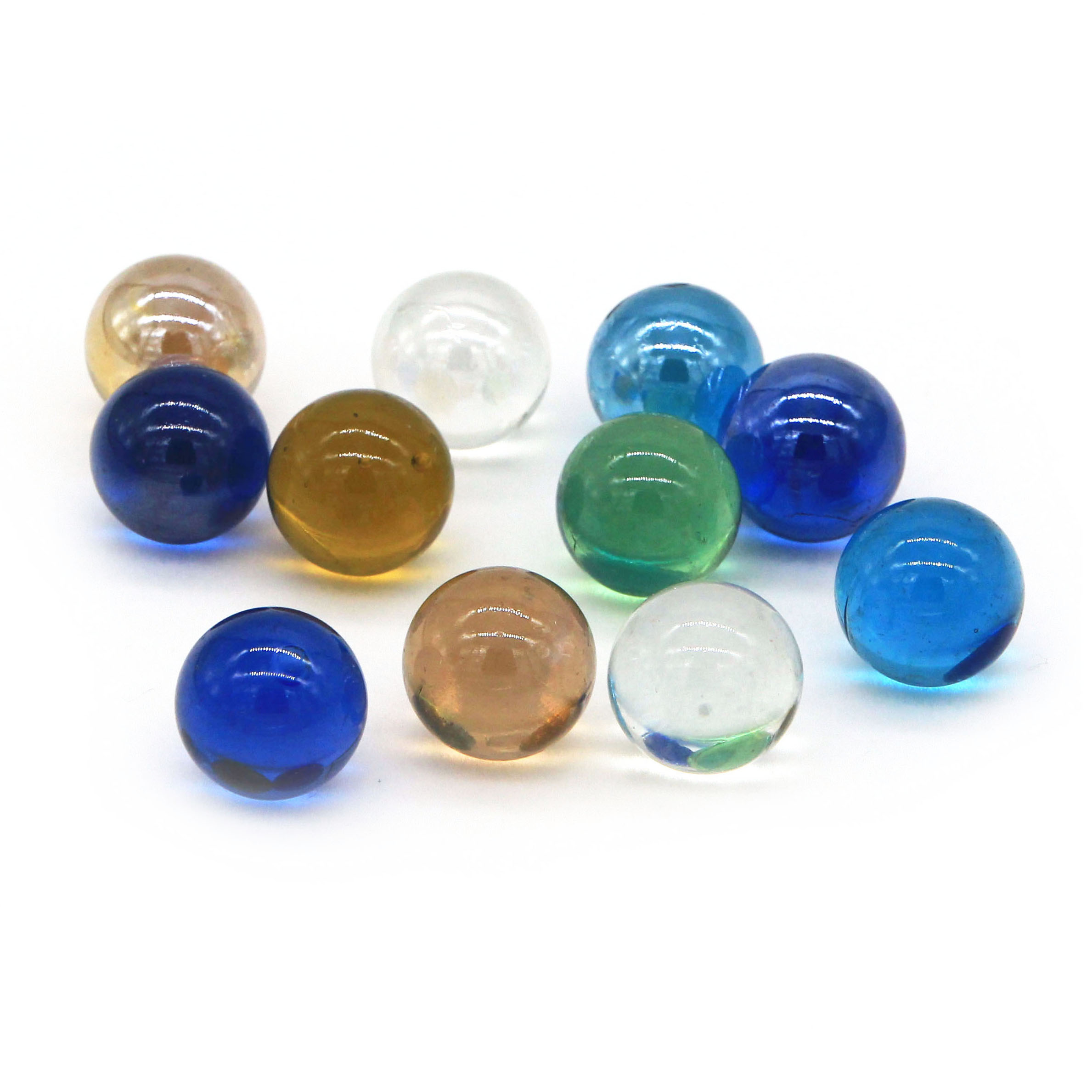 Multi-size transporant round glass marble