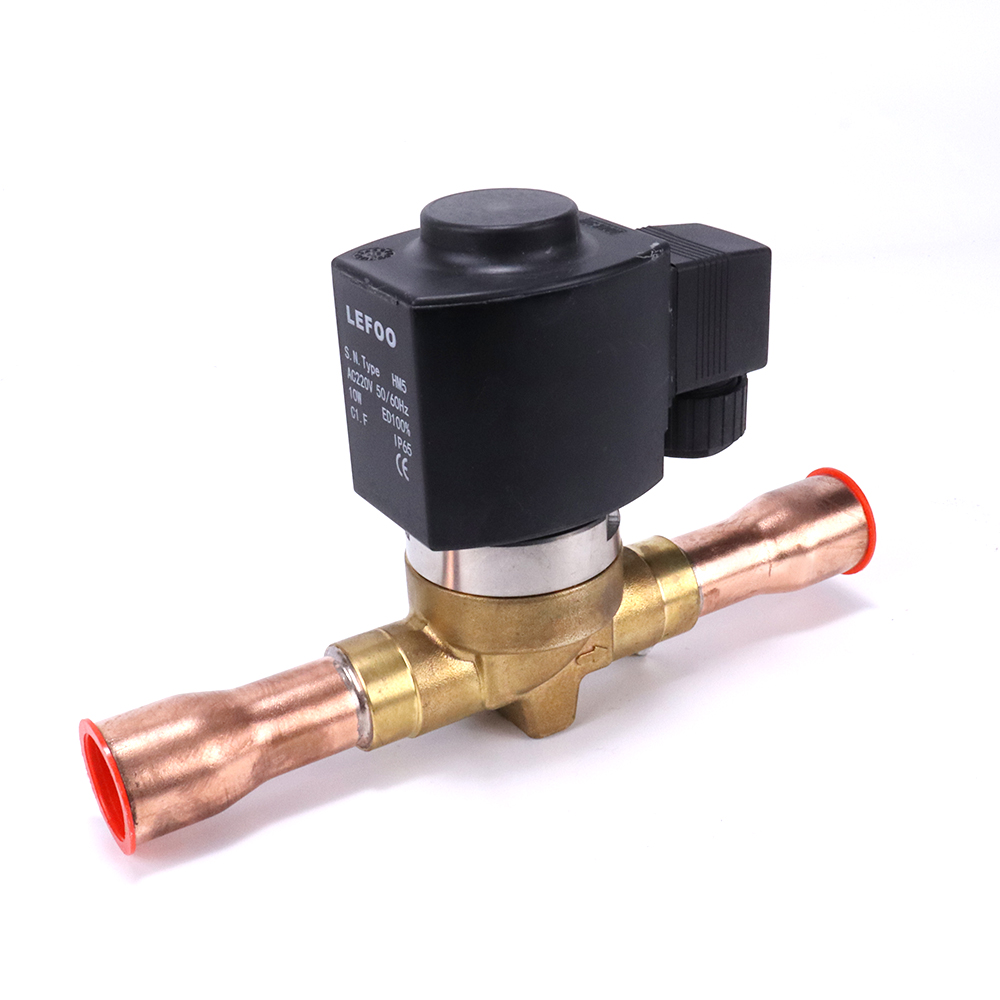 LEFOO 220v 24v high-temperature high-pressure flange brass refrigeration solenoid valve