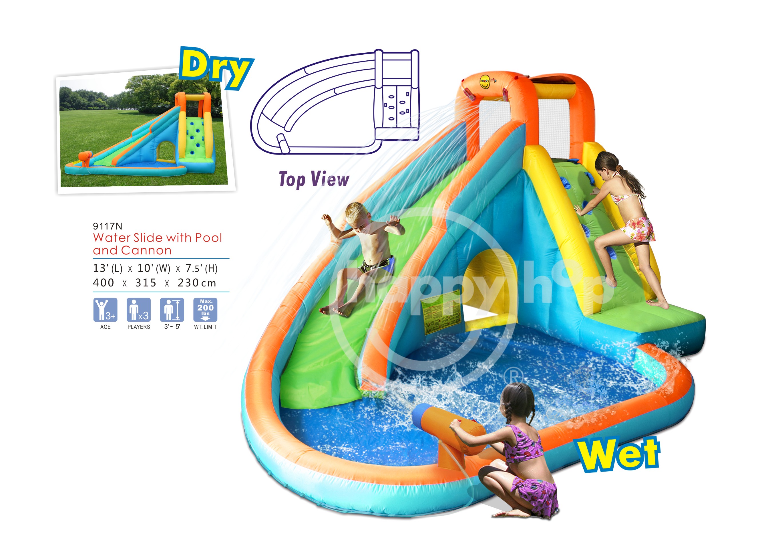 Water Slide With Pool and Cannon