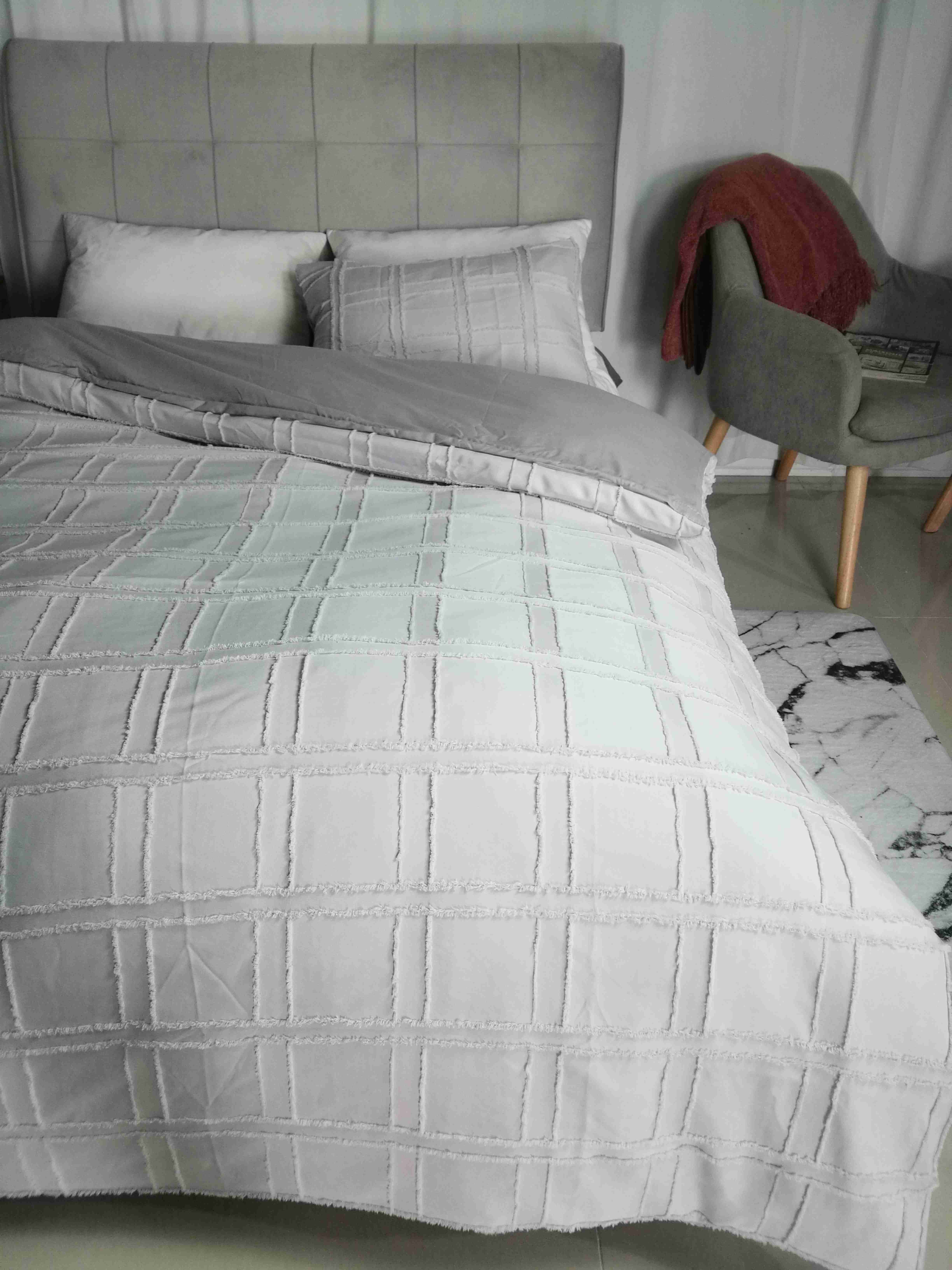 microfiber washed ruffles dedding set