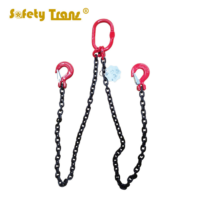 Jiulong high quality G80 two legs lifting chain sling 6mm to 13mm