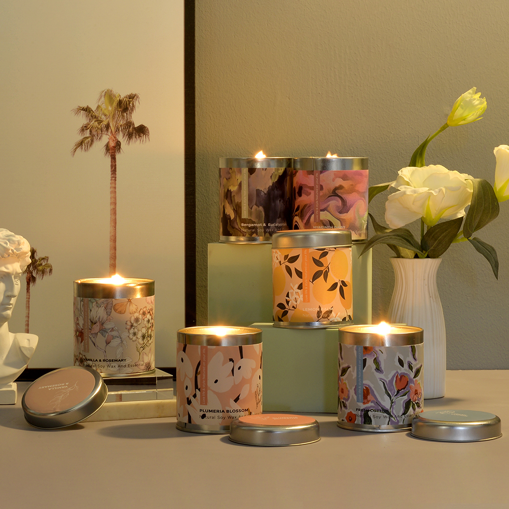 Home Wholesale Glass Jar Candle Soy Wax Luxury Scented Candles Gift